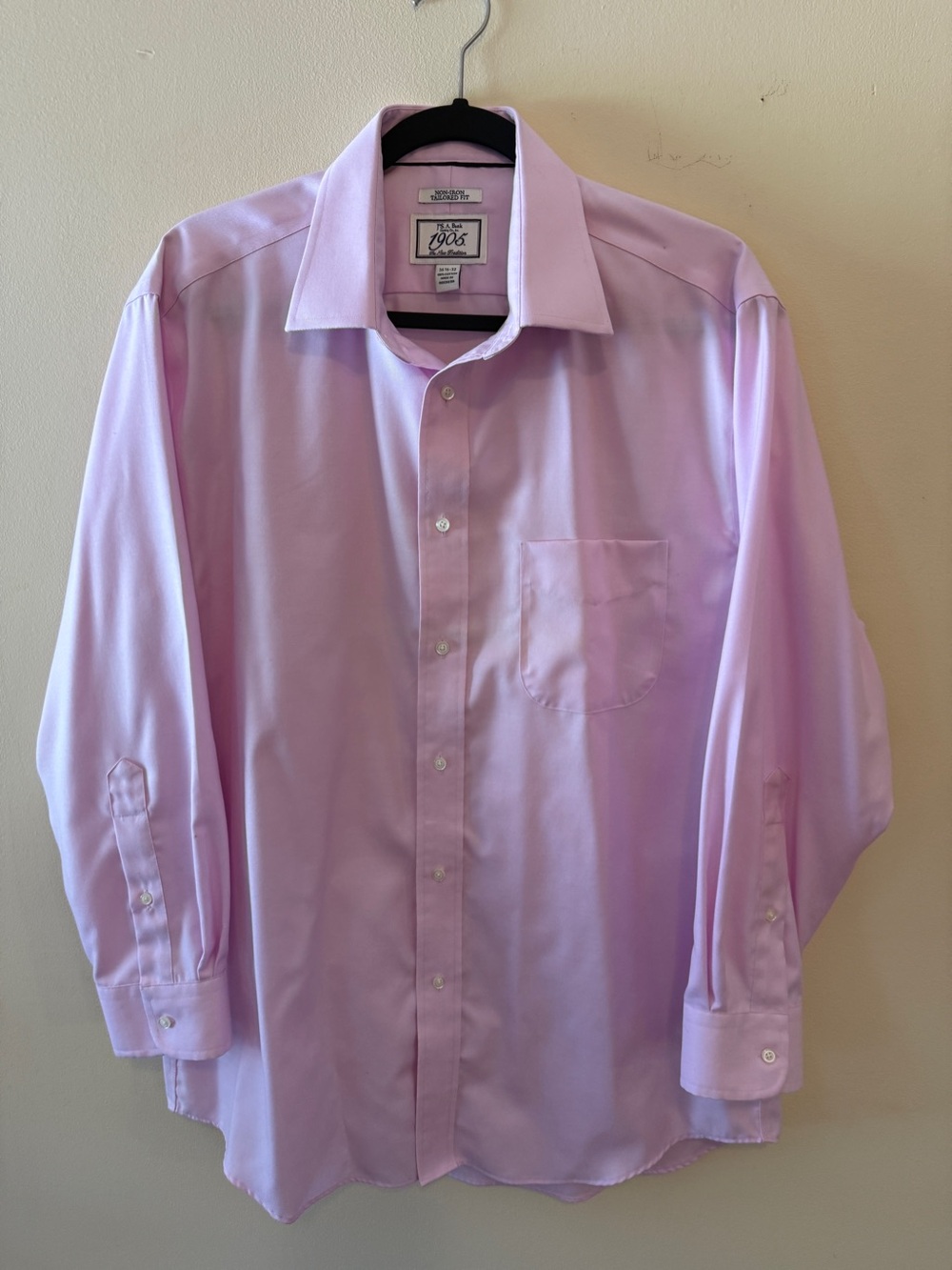 Jos. A. Bank 1905 Tailored Fit Dress Shirt Men’s 16.5 32 Pink Non-Iron - Picture 3 of 11